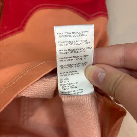 Urban Outfitters BDG Western Cowgirl Orange Red Mini Skirt Size S - Picture 10 of 10